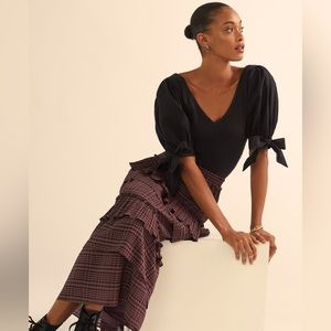 Maeve Puff Sleeve Top in Black size M